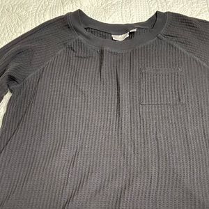 Belle by Kim gravel waffle knit sweatshirt- 2x black